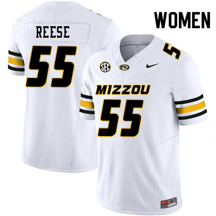 Women #55 Tommy Reese Missouri Tigers College Football Jerseys Stitched-White